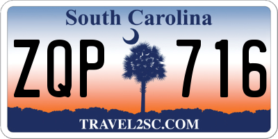 SC license plate ZQP716