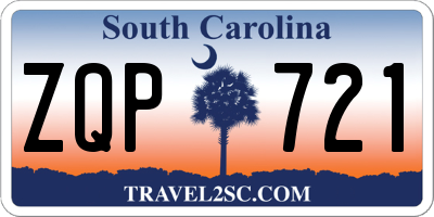 SC license plate ZQP721
