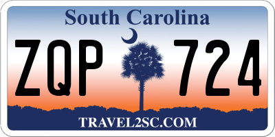 SC license plate ZQP724