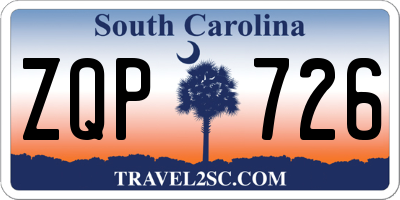 SC license plate ZQP726