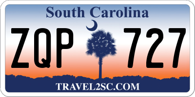 SC license plate ZQP727