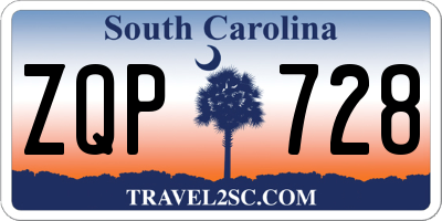 SC license plate ZQP728