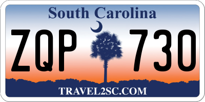 SC license plate ZQP730