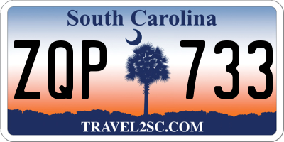 SC license plate ZQP733
