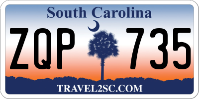 SC license plate ZQP735