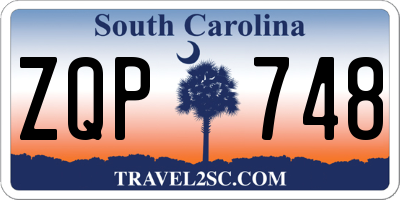 SC license plate ZQP748
