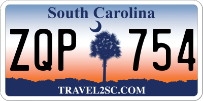 SC license plate ZQP754