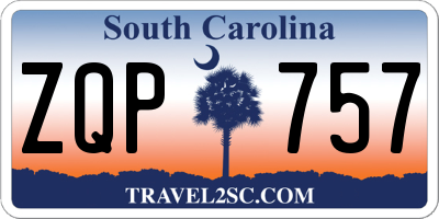 SC license plate ZQP757