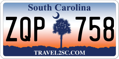 SC license plate ZQP758