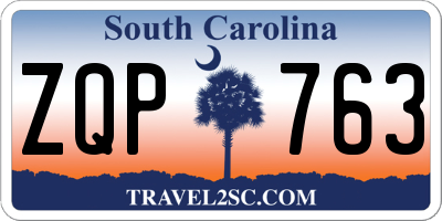 SC license plate ZQP763