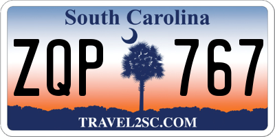 SC license plate ZQP767