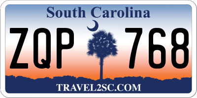 SC license plate ZQP768