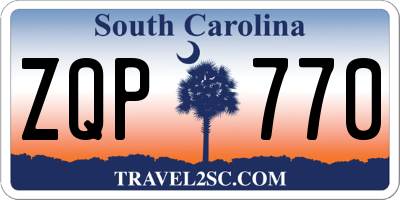 SC license plate ZQP770