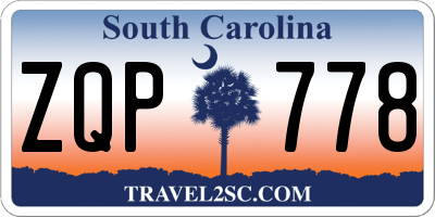 SC license plate ZQP778