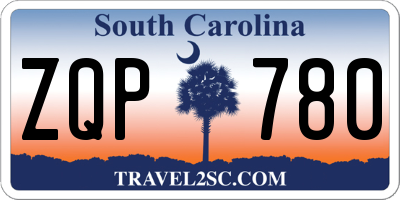 SC license plate ZQP780