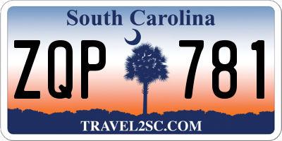SC license plate ZQP781