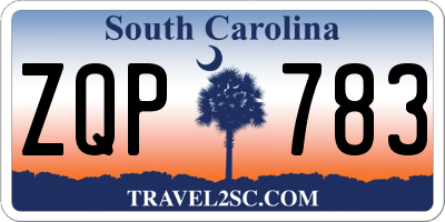 SC license plate ZQP783