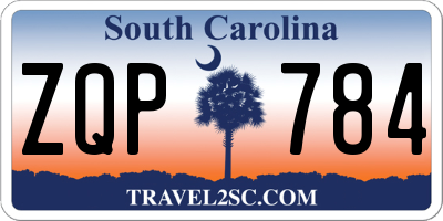 SC license plate ZQP784