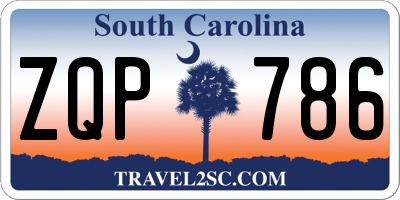 SC license plate ZQP786