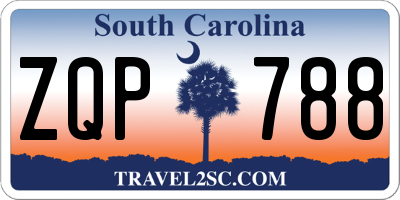 SC license plate ZQP788
