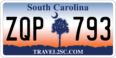 SC license plate ZQP793