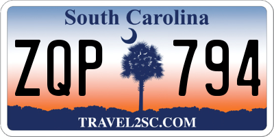SC license plate ZQP794