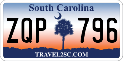 SC license plate ZQP796