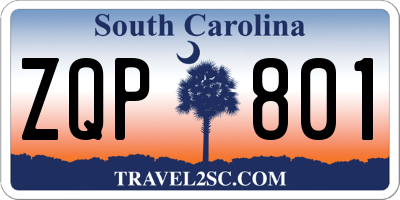 SC license plate ZQP801
