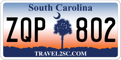 SC license plate ZQP802