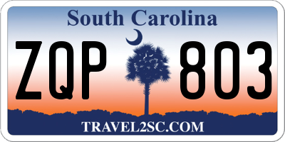 SC license plate ZQP803