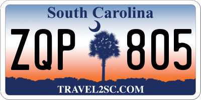 SC license plate ZQP805