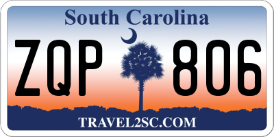 SC license plate ZQP806