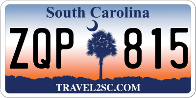 SC license plate ZQP815
