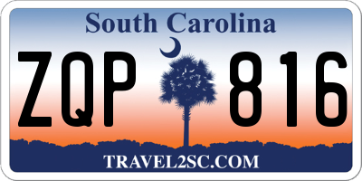 SC license plate ZQP816