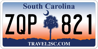 SC license plate ZQP821