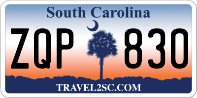SC license plate ZQP830
