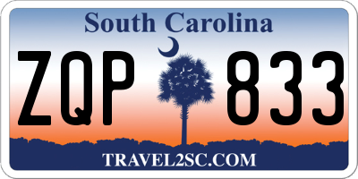 SC license plate ZQP833