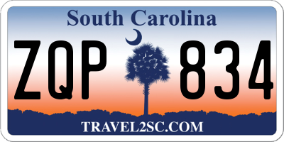 SC license plate ZQP834