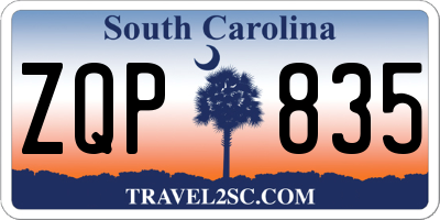 SC license plate ZQP835