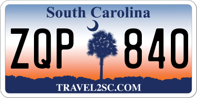 SC license plate ZQP840