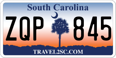 SC license plate ZQP845