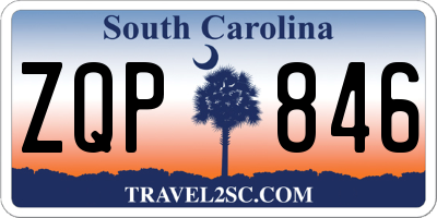 SC license plate ZQP846