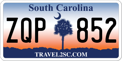 SC license plate ZQP852