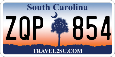 SC license plate ZQP854