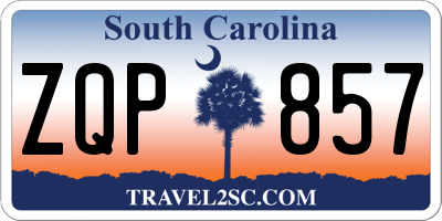 SC license plate ZQP857
