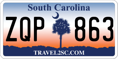 SC license plate ZQP863