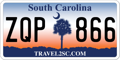 SC license plate ZQP866