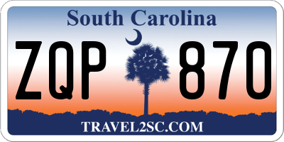 SC license plate ZQP870