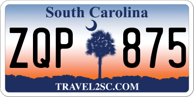 SC license plate ZQP875