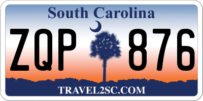 SC license plate ZQP876